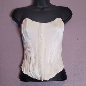 Zara Cream Strapless Blouse
